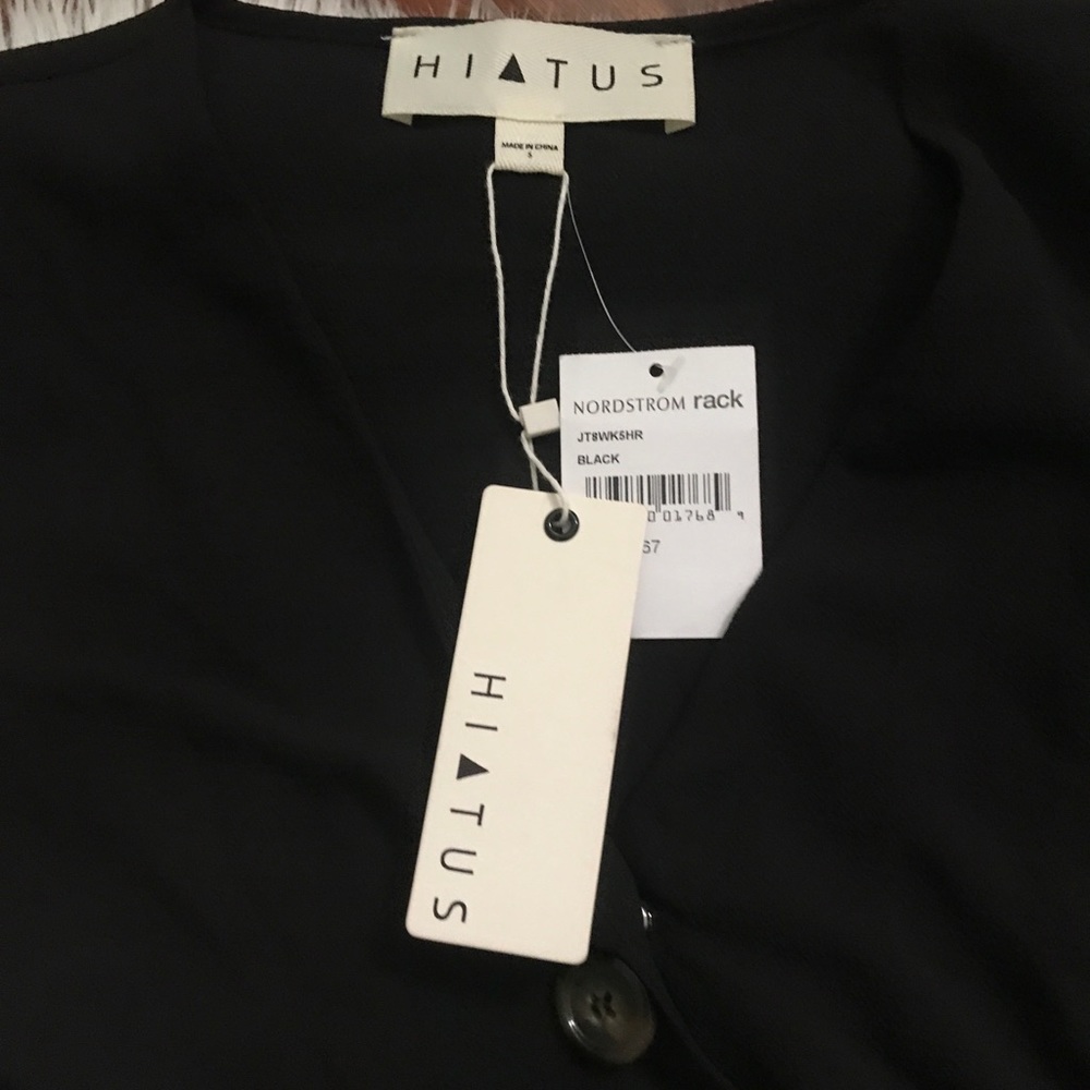 Black faux wrap top
